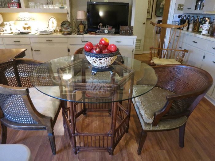 Rattan Table With Three Chairs