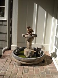 Cherub fountain bird bath