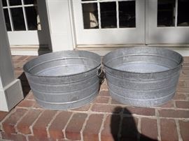 Round metal tubs - just in time for summer - add ice and you favorite bottled drink