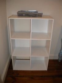 White cube storage shelf