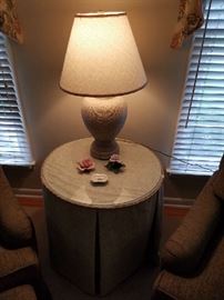 Occasional Round Table and Table Lamp