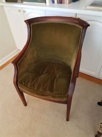 Green Velvet Arm Chair 