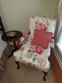 Vintage Arm Chair with Queen Anne Legs