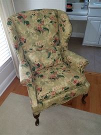 Wing Back Chair with Queen Anne Legs