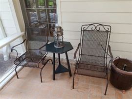Wrought Iron  High Back Spring Chairs