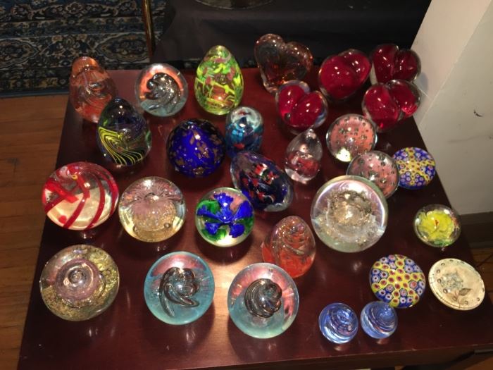 Need some vintage bling for your desk? A selection of beautiful glass paperweights awaits!