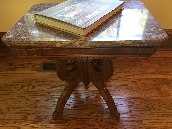 Small antique marble-top table.