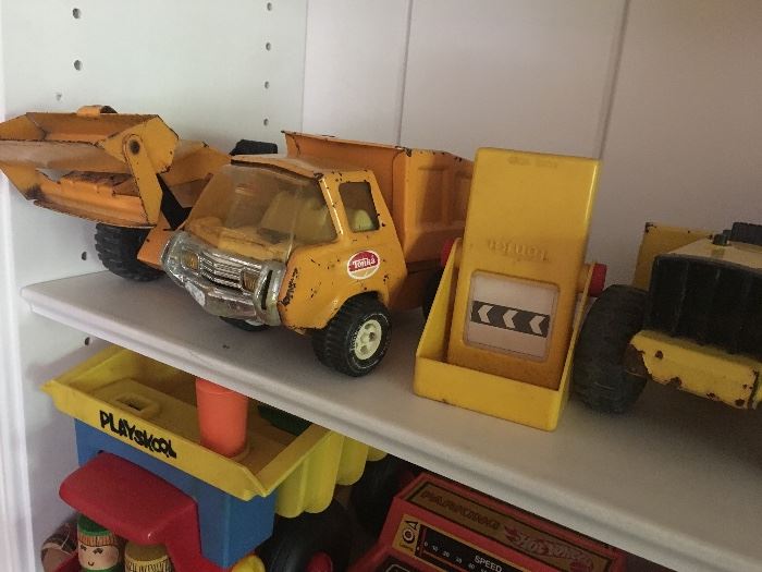 Many vintage toys including Tonka, Playskool and Fisher Price