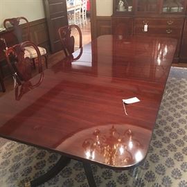 Fabulous dining table with amazing luster.