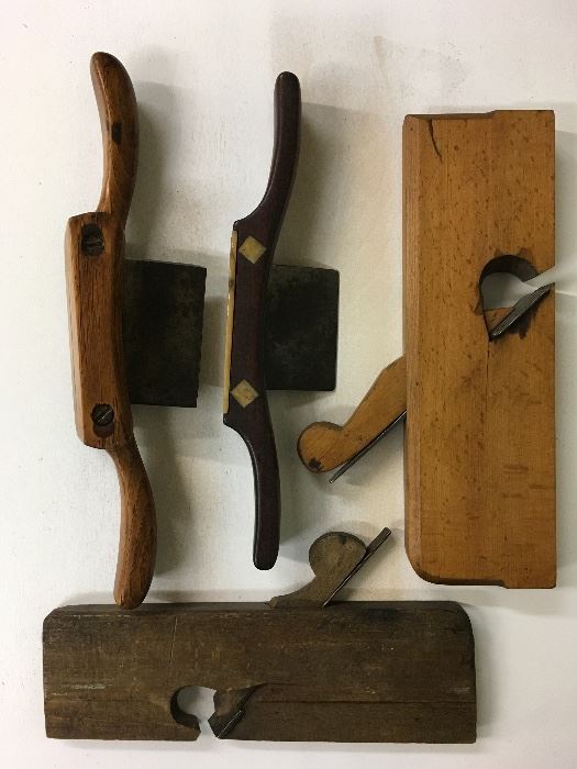 Ca 1870 - 1910 hand tools. One hand crafted with whale bone.