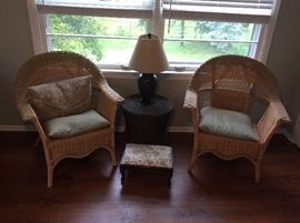 Pair of wicker chairs