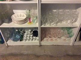 Some of the glassware and depression glass, etc