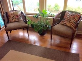 Pair of curved Cane back Chairs
