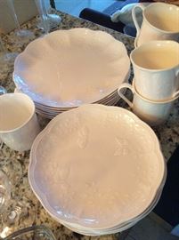 Pink butterfly meadow dishes, by Lenox, pedal pattern