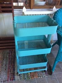 Aqua Metal Storage Cart
