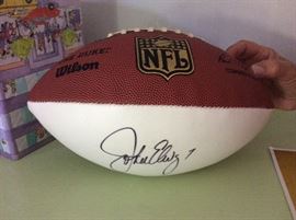 John Elroy signed Foot Ball.