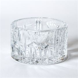 Waterford Crystal Bottle Coaster: A Waterford crystal bottle coaster from the Millennium collection. This coaster is etched “Waterford” on the underside.