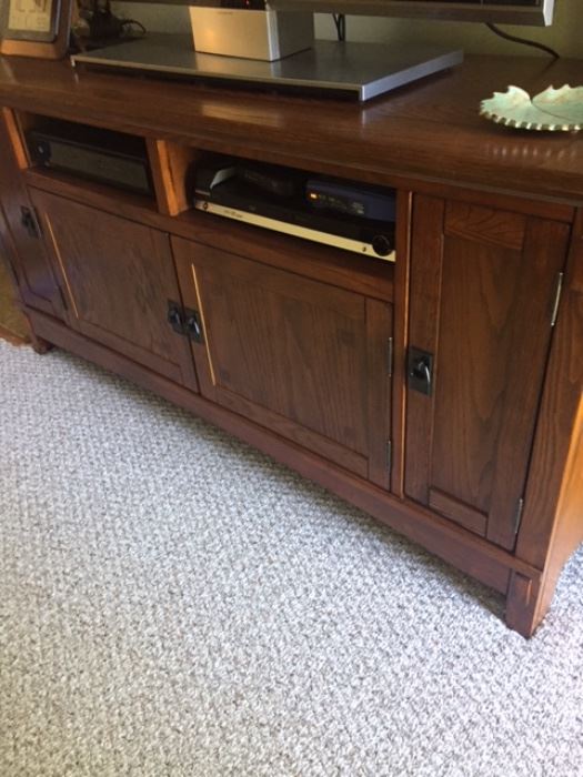 Mission style media cabinet