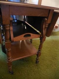Vintage Double Drop Leaf Tea Cart with Butlers Tray