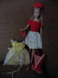 Vintage 1963 Skipper Being Sold with her Bathing suit and 2 Original Outfits