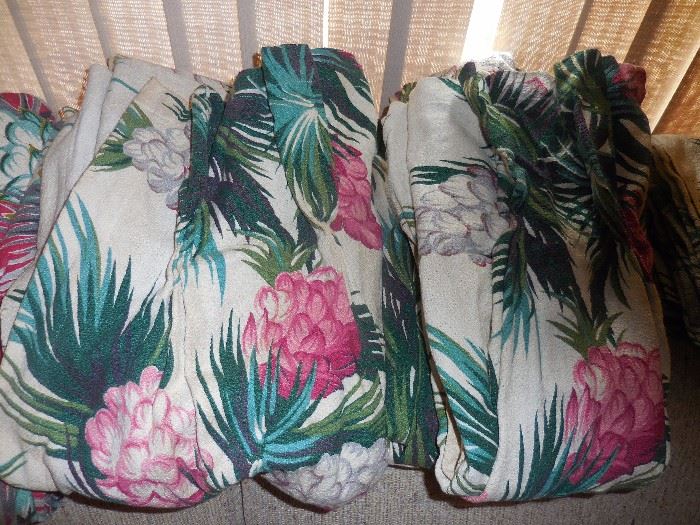 NICE MCM Bark Cloth (2) Drape Panels There are 4 all together priced as a PAIR.