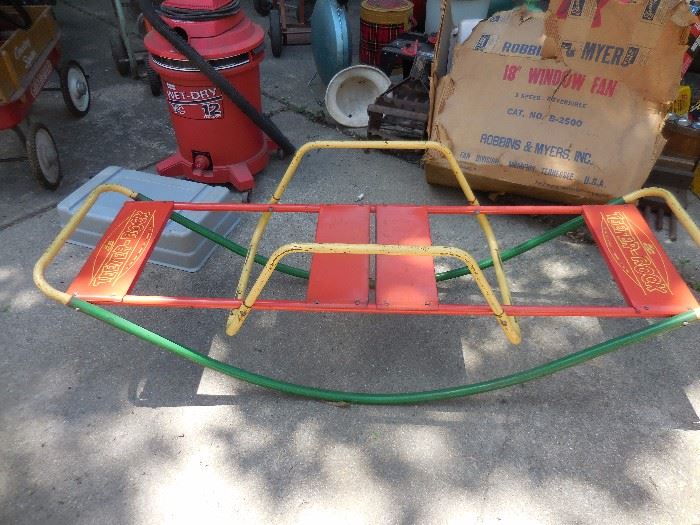 Vintage 1950's Brazon Playground Metal bright color painted Teeter Rock..GREAT CONDITION!!