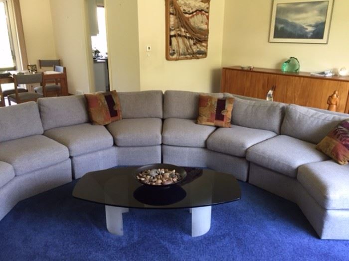 Wonderful sectional that was reupholstered about four years ago. This home has no pets, children, and it is a non-smoking home. Very comfortable and in great shape! 