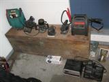 Battery Chargers, Instant Jumper Cables, Router, and Sanders