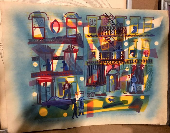 ORIGINAL KEN BURGESS, STREET ART , SIGNED AND NUMBERED LITHOGRAPH TITLED "EAST 4TH STREET VARIATION"