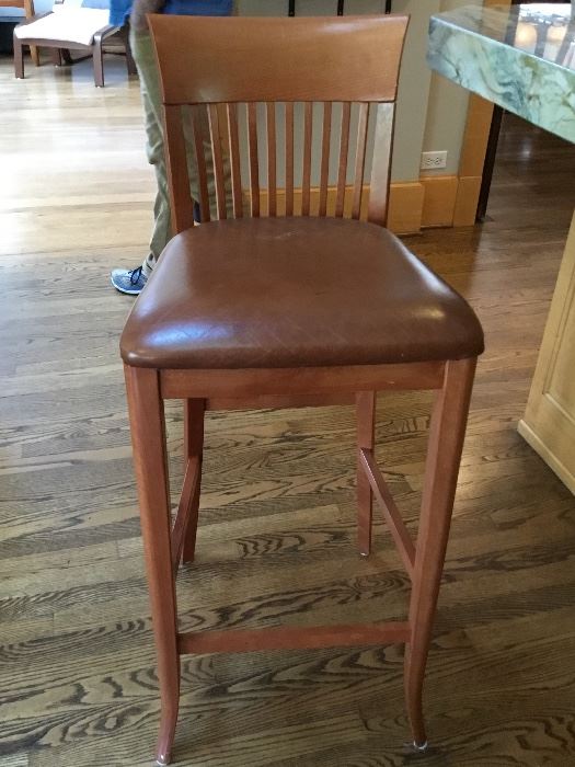 Pair of leather bar stools