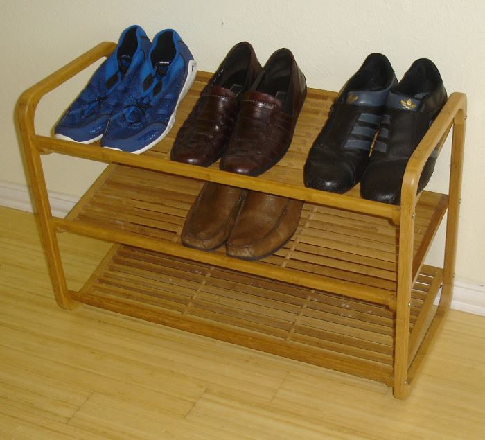Bamboo shoe rack, men's shoes