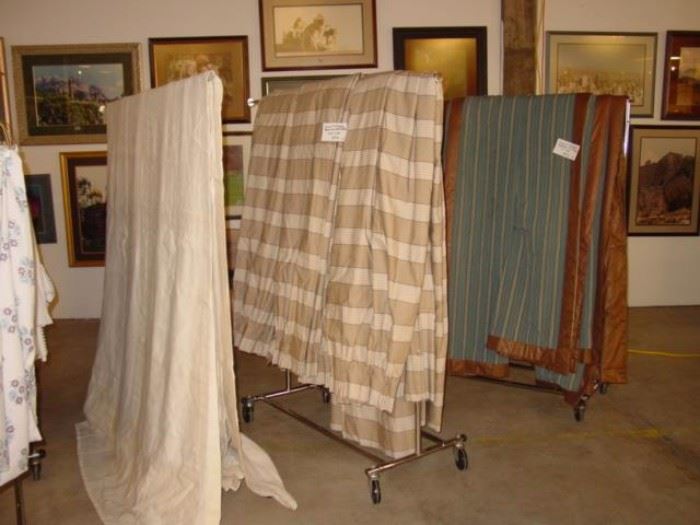 Custom drapes from the Preston Hollow home, fabric chosen by well-known New York designer