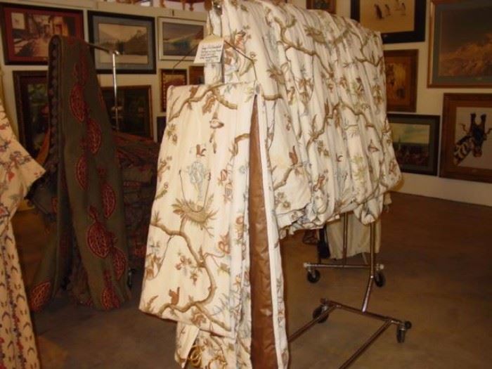 Custom drapes from the Preston Hollow home, fabric chosen by well-known New York designer