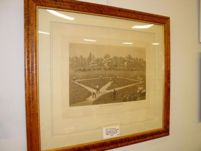 1929 "The American National Game of Baseball" signed and numbered lithograph