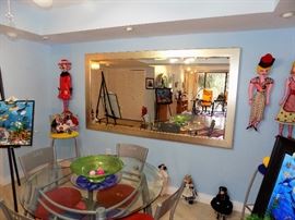 ENORMOUS SILVER WALL MIRROR- CAN BE HUNG EITHER DIRECTION-$150.00