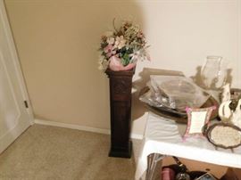 pedestal and bric brac