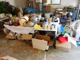 garage items include books,xmas and kitchen,bric brAC