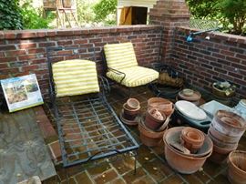 pots and patio furniture