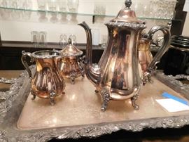 silver plate tea set
