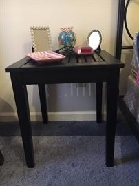 1 of 2 Matching Black Slated Tables