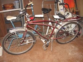 Basement Back Room  Murray Solar Flite Bike w/Sears Speedo (34.1 miles)  & light tank (not attached) 
