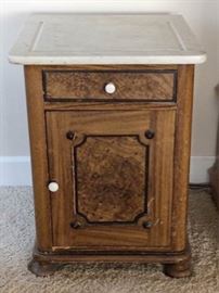 117 Marble Top Wood Cabinet 