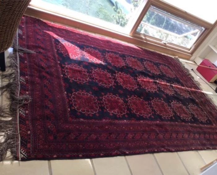 150 Large Red Rug With Flowers 
