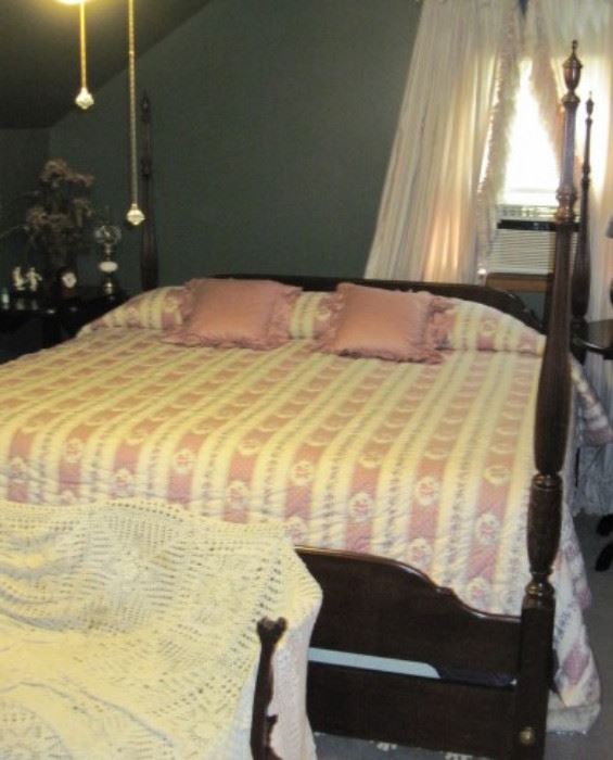 Canopy bed / four poster bed    canopy pieces under bed