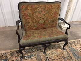 Wonderful American antique Queen Anne Settee