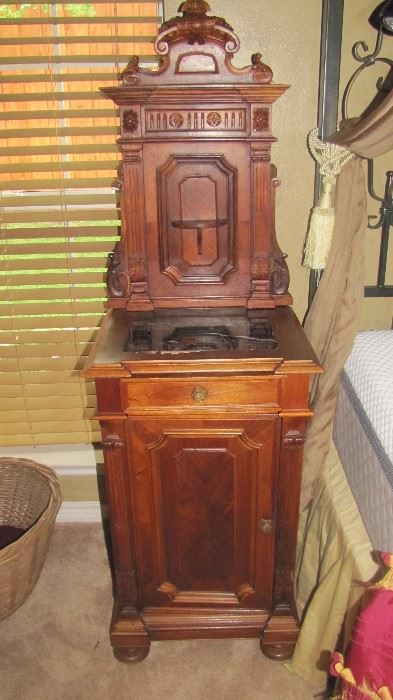 Antique Marble Top High Boy Night Stands