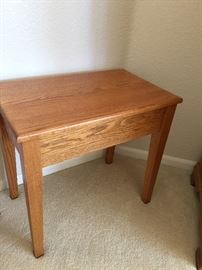 Matching wooden table  (approx 22" hgt;  24 " wide, 15" depth)