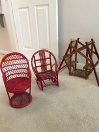 Miniature rocker, chair and 2 seater swing