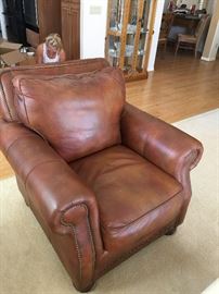 2 Hancock & Moore leather nail head recliners