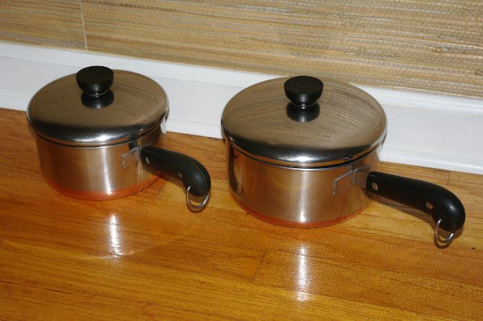 1960s Revere Ware sauce pans